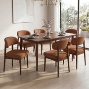 Hawsaiy Dining Chairs Set of 2/4/6, Upholstered Kitchen & Dining Room Chairs with Solid Wood Frame, Curved Back Side Chairs
