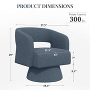 Hawsaiy Swivel Barrel Accent Chair Set of 1/2, Linen Fabric Upholstered Armchair with Wood Frame & Spring Support,Modern Comfy Lounge Sofa Chair with Round Back for Reading Living Room Bedroom