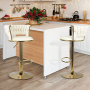Hawsaiy Modern Velvet Bar Stool Set of 2/4 with Woven Back and Footrest for Kitchen, Bar, and Dining Spaces