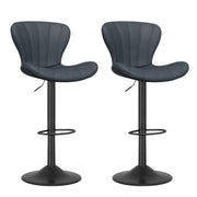 Nalupatio Modern Bar Stools Set of 2 Faux Leather Upholstered Swivel Barstools,Black