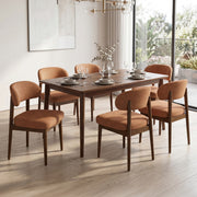Hawsaiy Dining Chairs Set of 2/4/6, Upholstered Kitchen & Dining Room Chairs with Solid Wood Frame, Curved Back Side Chairs