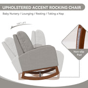 Hawsaiy Comfortable Velvet Nursery Rocking Chair with Padded Seat & High Backrest