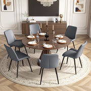 Hawsaiy PU Leather Dining Chairs Set of 2/4/6, Upholstered Kitchen Chairs with Crossed Metal Legs, Armless Side Chairs for Dining Room, Kitchen, Living Room