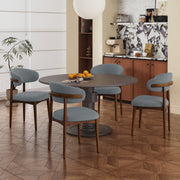 Hawsaiy Wooden Dining Chairs Set of 2, Mid-Century Upholstered Chenille Dining Chairs with Solid Wood Legs, Comfortable Kitchen Chairs for Dining Room