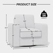 Hawsaiy Swivel Accent Chair, Cozy Linen Reading Chair for Adults, Comfy Single Sofa Chair with Extra Wide Armrests, Mid-Century Modern Arm Chair for Living Room, Bedroom, Office