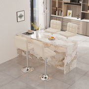 Hawsaiy Modern Adjustable Swivel Bar Stools Set of 2/4, PU Leather Bar Chairs with Footrest