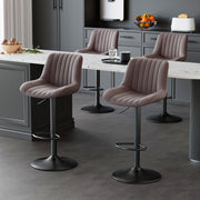 Hawsaiy Adjustable Bar Stools Set of 1/2/3/4,Swivel Counter Height Bar Chairs with Back, Modern Technical Fabric Barstools for Kitchen Island & Home