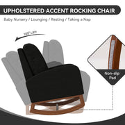 Hawsaiy Comfortable Velvet Nursery Rocking Chair with Padded Seat & High Backrest