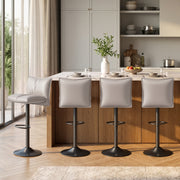 Hawsaiy Bar Stools Set of 2/3/4, Adjustable Swivel Bar Chairs with Thick Padded Seat, Faux Leather Upholstered Counter Height Bar Stools with Storage Pocket for Kitchen Island