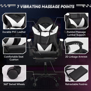 Hawsaiy Gaming Chair with LED Lights and Lumbar Support, Faux Leather High Back PC Gaming Chair