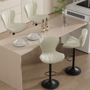 Nalupatio Modern Bar Stools Set of 2 Faux Leather Upholstered Swivel Barstools,Black