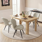 Hawsaiy Extendable Dining Table Set for 4, Shell Back Upholstered Dining Chairs, Farmhouse Kitchen Dining Room Set, Hidden Leaf Dining Table Seats 6-8