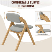 HawsaiyFolding Chairs with Cushion,Wooden Stackable Dining Chairs Set of 2 with Padded Seats,Removable Cushion Cover Comfortable Backrest Lounge Chair for Kitchen Home Office Picnic