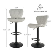 Hawsaiy Modern Adjustable Faux Leather Bar Stool with Back for Kitchen Island Set of 2/4