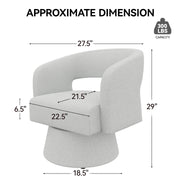 Nalupatio Swivel Barrel Accent Chair, Linen Fabric Upholstered Armchair with Wood Frame & Spring Support,Modern Comfy Lounge Sofa Chair with Round Back for Reading Living Room Bedroom,Beige