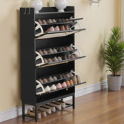 Hawsaiy Slim Entryway Shoe Storage Cabinet with 2/3 Flip Drawers, Narrow Freestanding Shoe Organizer Holds 16–20 Pairs, Space-Saving Wooden Shoe Rack for Hallway, Foyer