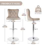 Hawsaiy Modern Upholstered Barstools Set of 2/4 with Tufted Velvet Backrest