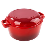 Kerilyn 2-in-1 Heavy-Duty Cast Iron Dutch Oven Pot - Kitchen & Dining Essential for Bread Baking, Cooking, Stewing - Nonstick, Oven Safe Up to 500°F, Dual Handles, Works on All Stovetops, Easy Cleaning, Durable Construction enamel cast iron Enamel