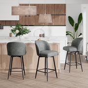 Nalupatio Counter Height Bar Stools Set of 2,360° Swivel Barstools with High Back and Metal Legs,26