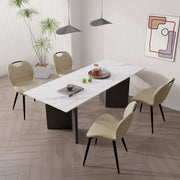 Hawsaiy Modern Faux Leather Dining Chair Set of 2/4/6 with Metal Legs, Ergonomic Design, Water-Resistant