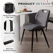 Hawsaiy Modern Faux Leather Dining Chair Set of 2/4/6 with Metal Legs, Ergonomic Design, Water-Resistant