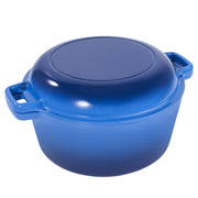Hawsaiy 2-in-1 Cast Iron Dutch Oven Pot, Enameled Pots with Lid for Bread Baking, Cooking, Stewing, Heavy-Duty & Nonstick, Oven Safe up to 500°F, Dual Handles, Works on All Stovetops