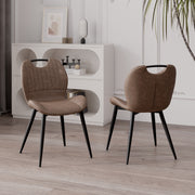 Hawsaiy Modern Faux Leather Dining Chair Set of 2/4/6 with Metal Legs, Ergonomic Design, Water-Resistant