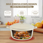 Kerilyn 4.5QT Enameled Dutch Oven- Chafing Dishes with Dual Handles,Non-stick Enamel Coated Cookwarefor Bread Baking, Cooking, andVersatile Kitchen Use