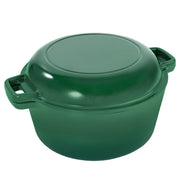 Kerilyn 2-in-1 Heavy-Duty Cast Iron Dutch Oven Pot - Kitchen & Dining Essential for Bread Baking, Cooking, Stewing - Nonstick, Oven Safe Up to 500°F, Dual Handles, Works on All Stovetops, Easy Cleaning, Durable Construction enamel cast iron Enamel