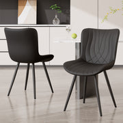Hawsaiy Modern PU Leather Dining Chairs Set of 2/4/6 with Metal Legs for Dining Room