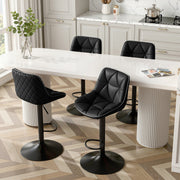Hawsaiy Bar Stools Set of 2/4, Adjustable Swivel Counter Height Bar Stools with Back, Upholstered Modern Barstools with Diamond Stitching