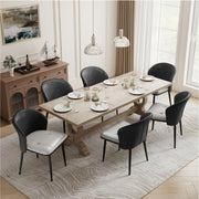 Hawsaiy Faux Leather Dining Chairs Set of 2/4/6, Modern Curved Back Upholstered Kitchen Side Chairs with Metal Legs