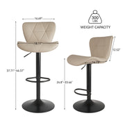 Hawsaiy Modern Adjustable Faux Leather Bar Stool with Back for Kitchen Island Set of 2/4