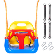 Hawsaiy 3-in-1 Baby Swing Set,Secure & Anti-Flip Toddler Swing with Hanging Straps & Hooks, Detachable Seat for Indoor/Outdoor Play