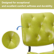 Hawsaiy Dining Chairs Set of 2, Mid Century Modern Upholstered PU Leather Kitchen Dining Room Accent Chairs with Metal Legs,Bentwood Cushion Seat for Living Room,Bedrooms