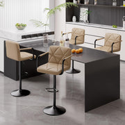 Hawsaiy PU Leather Adjustable Height Bar Stools Set of 2/4 with Footrest and Rubber Ring Base