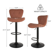 Hawsaiy Modern Adjustable Faux Leather Bar Stool with Back for Kitchen Island Set of 2/4