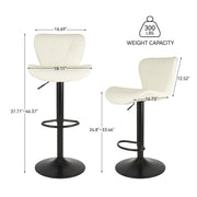 Hawsaiy Modern Adjustable Faux Leather Bar Stool with Back for Kitchen Island Set of 2/4