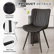 Hawsaiy Modern PU Leather Dining Chairs Set of 2/4/6 with Metal Legs for Dining Room