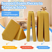 Hawsaiy Kids Sofas Modular 4PCS Sponge Armless Reclining Sofa with Removable Cover