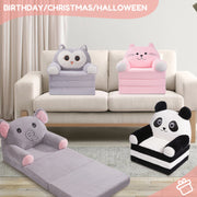 Hawsaiy Kids Sofa 2-in-1 Foldable Armchair with Liner Filler Cute Cartoon Lazy Sofa Bed for Living Room or Bedroom