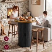 Hawsaiy Round Bar Table with Storage, 31.5