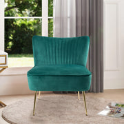 Hawsaiy Modern Velvet Accent Chair with Metal Legs