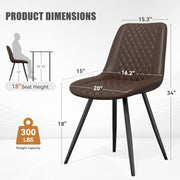 Nalupatio Dining Chairs Set of 2 Modern Upholstered Dining Table Chairs with High Back Ergonomic Leather Dining Room Chairs for Kitchen Living Room Dark Brown