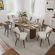 Hawsaiy Rattan Dining Chairs Set of 2, Upholstered Cane Back Kitchen Chairs with Metal Legs & Throw Pillow, Mid Century Modern Farmhouse Dining Room Chairs