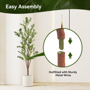 Nalupatio Artificial Olive Tree with Natural Wood Trunk, Realistic Leaves & Fruits for Modern Home Office Living Room Decor