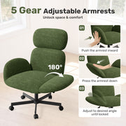 Hawsaiy Criss Cross Office Chair with Flip-Up Arms, Wide Seat Desk Chair with Adjustable Headrest, 135° Reclining Ergonomic Office Chair with Plush Fabric Cushion