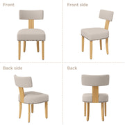 Hawsaiy Upholstered Dining Chairs Set of 2, Mid Century Modern Dining Room Chairs Kitchen Chairs Linen Fabric and Curved Backrest