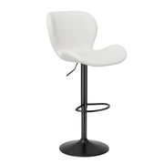 Nalupatio Swivel Bar Stools Set of 2,PU Leather Upholstered Barstools with Back & Footrest, Seat Adjustable Height 22.2-31IN Counter Height Bar Chairs for Bar Kitchen Island,Whiskey Brown