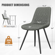 Nalupatio Dining Chairs Set of 2 Modern Upholstered Dining Table Chairs with High Back Ergonomic Leather Dining Room Chairs for Kitchen Living Room Dark Brown